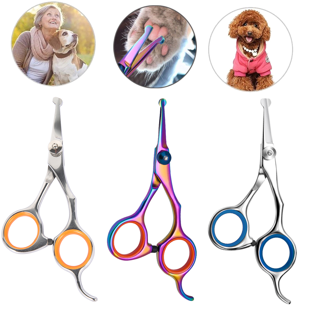 Grooming Scissors - กรรไกรตัดขนสัตว์เลี้ยงหัวมน ปลอดภัย ทำจากสแตนเลส สำหรับสุนัขและแมว ตัดขนหน้า ตัดขนอาหาร