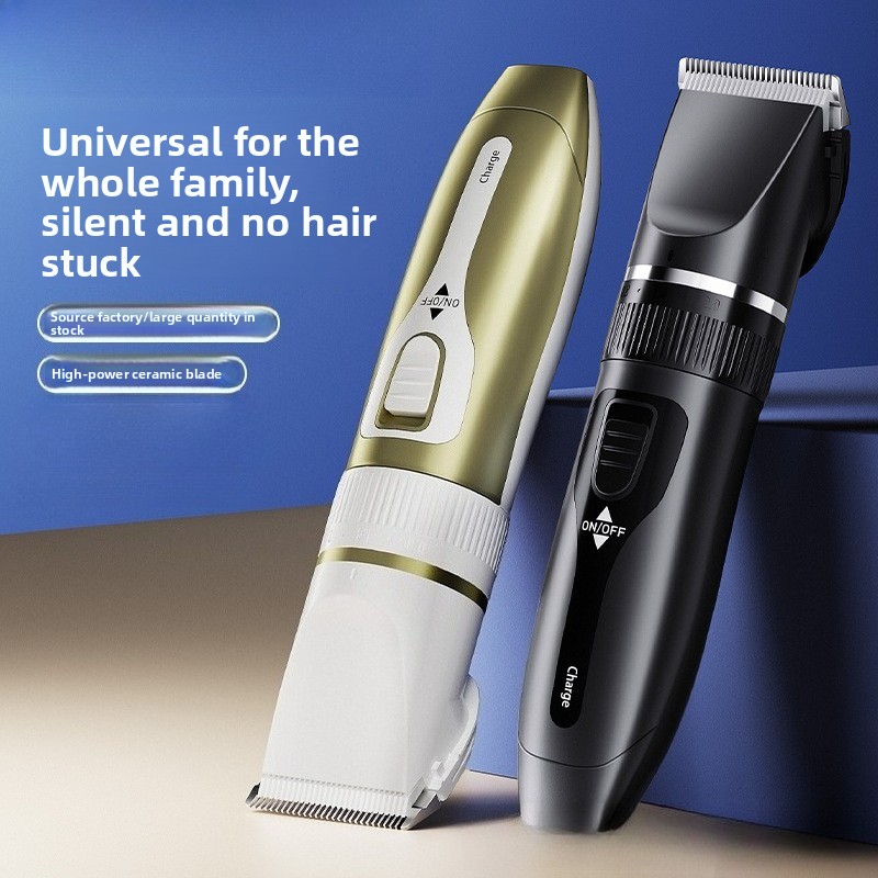 Electric Razor - เครื่องตัดผมไฟฟ้าแบบพกพา ใช้ในบ้าน ชาร์จไฟได้ หัวมีดล้างทำความสะอาดได้ มีดเซรามิก กรรไกรตัดผม