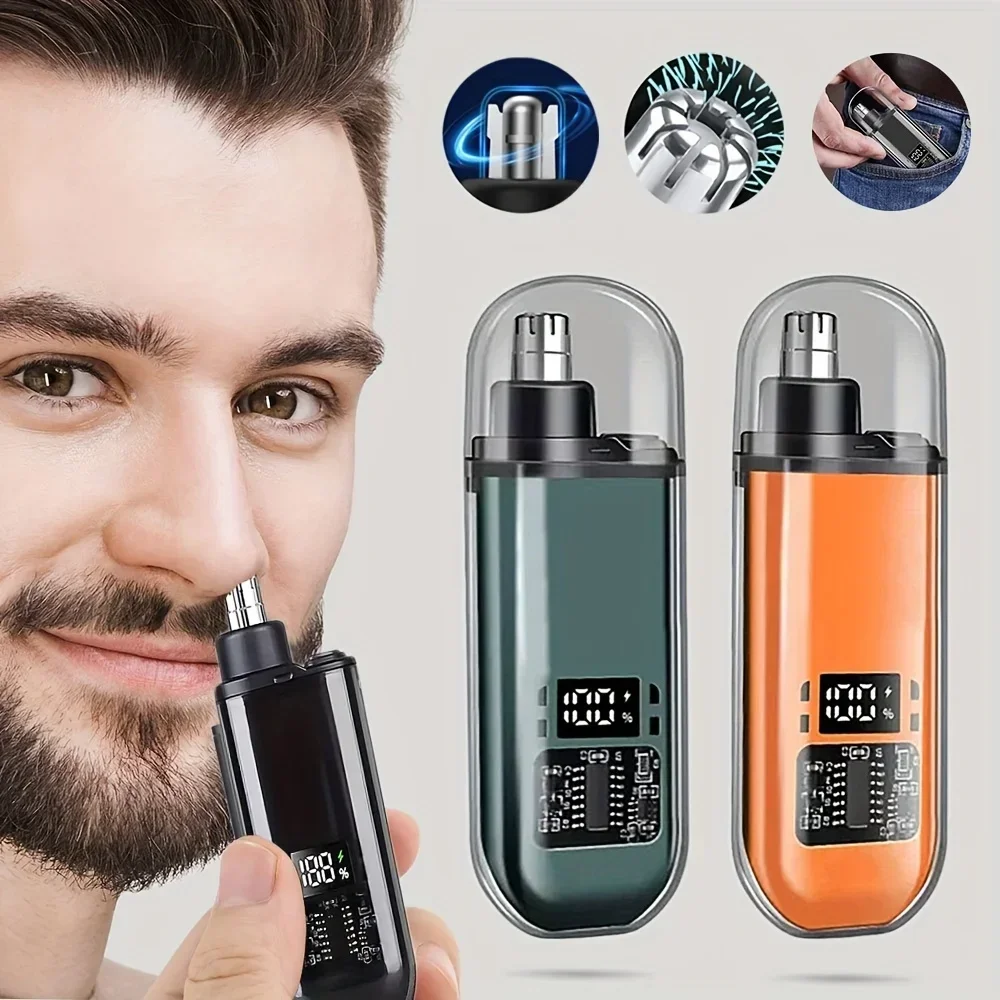 Nose Trimmer - เครื่องตัดขนจมูกและหูแบบชาร์จ USB สำหรับผู้ชาย เครื่องตัดขนไฟฟ้า ชาร์จเร็ว เสียงเบา