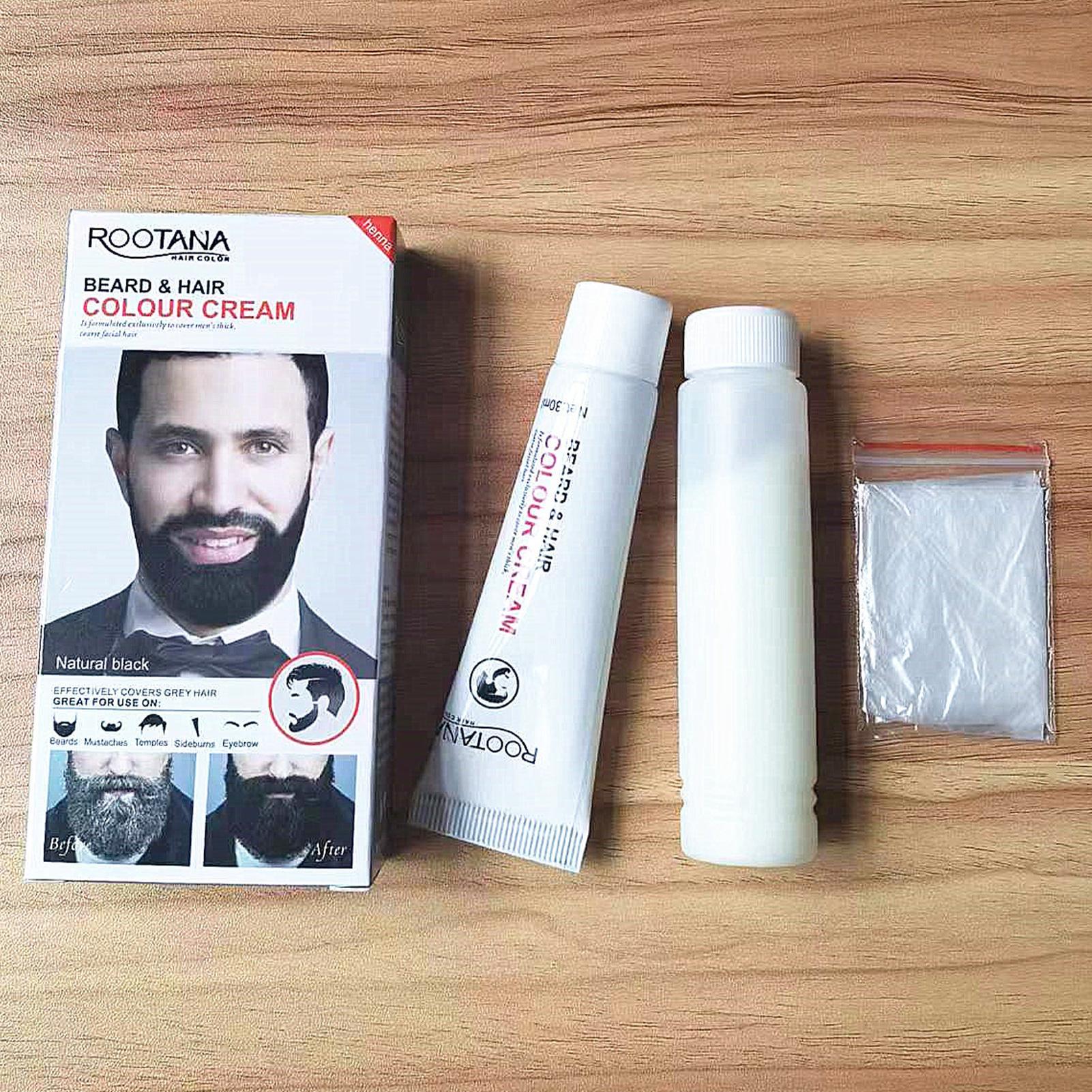 Shaving Cream - สีย้อมหนวดเคราสำหรับผู้ชาย 60 มล. สีธรรมชาติ ปิดผมขาวที่ดื้อรั้นได้ง่าย ใช้งานสะดวกที่บ้าน