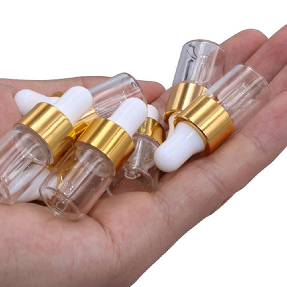 Beard Oil - ขวดแก้วบรรจุของเหลวขนาดเล็ก 30 ชิ้น พร้อมหลอดหยดแบบใช้ซ้ำได้ สำหรับน้ำมันหอมระเหย น้ำหอม